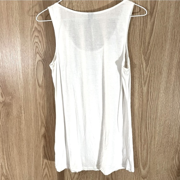Maurices White Tee Swing Tank Metallic Embellished Top - Picture 3 of 6